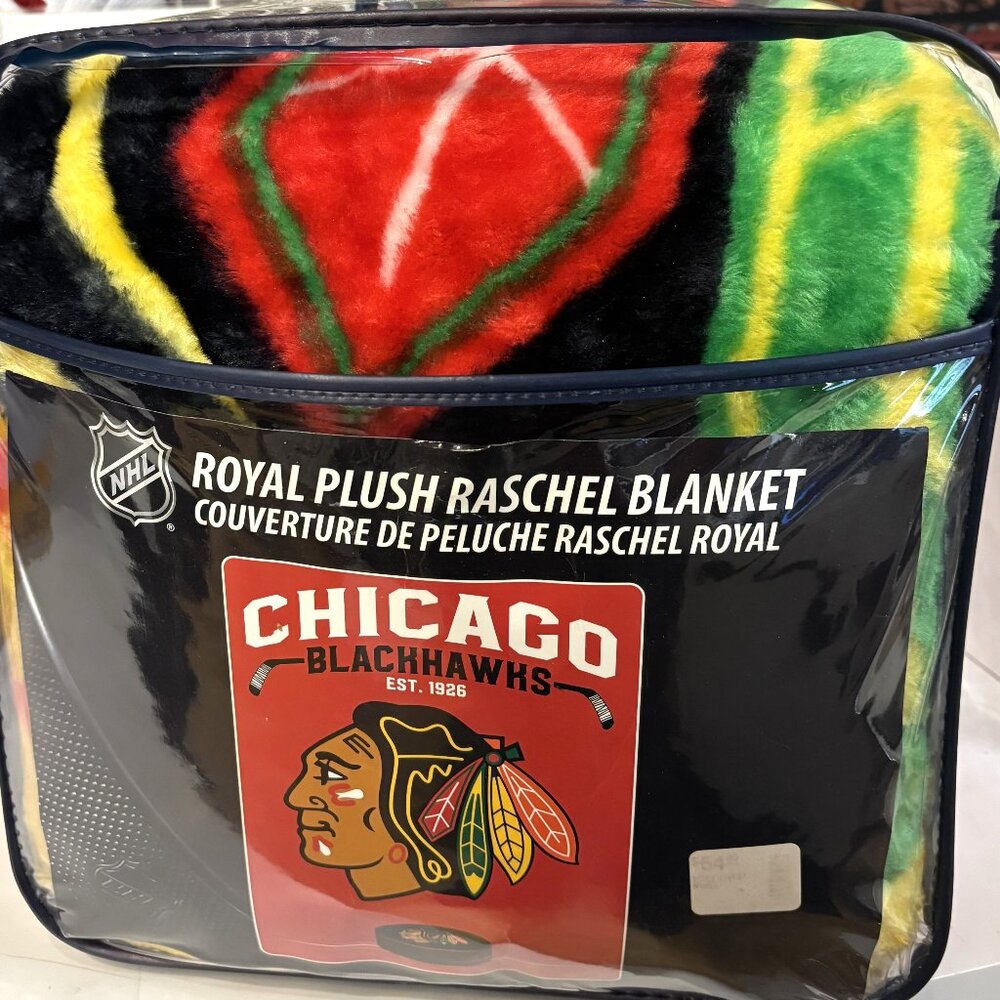 Chicago Blackhawks 60” x 80” Raschel Plush Throw Blanket